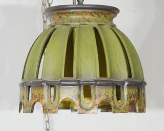 Painted Metal Pendant Light | View detailed pictures and descriptions on placerauctions.com