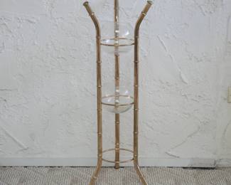 Brass & Glass Bowl 3-Tier Stand | View detailed pictures and descriptions on placerauctions.com