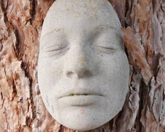 Realistic Cast Concrete Life Mask Sculpture | View detailed pictures and descriptions on placerauctions.com