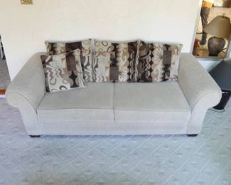 Upholstered Rolled-Arm Sofa | View detailed pictures and descriptions on placerauctions.com