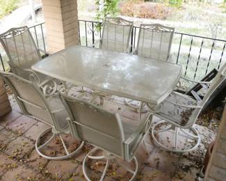Patio Table & 6 Swivel Chairs | View detailed pictures and descriptions on placerauctions.com