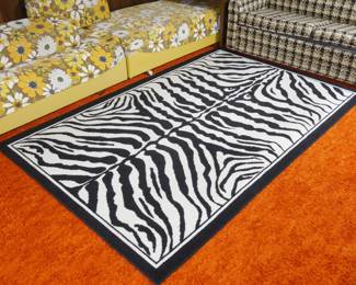 Vintage Zebra Rug | View detailed pictures and descriptions on placerauctions.com