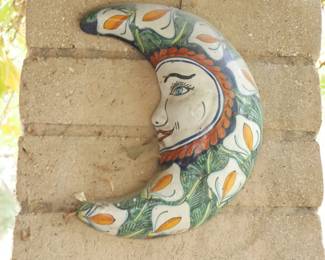 Talavera Crescent Moon Pottery Wall Art | View detailed pictures and descriptions on placerauctions.com