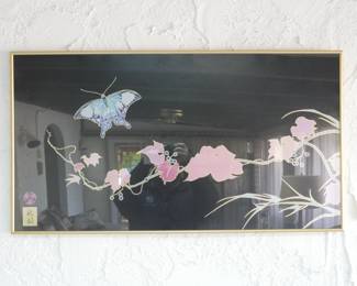 Butterfly & Flowers 1987 Art Print by Kevin Newman | View detailed pictures and descriptions on placerauctions.com