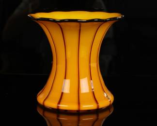Loetz Art Deco tango striped glass vase