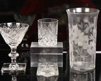 cut and etched glass group