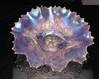 Carnival glass brides bowl