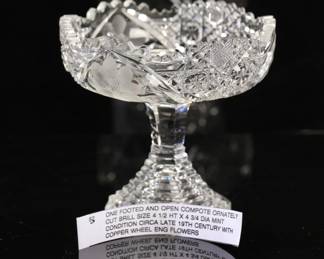 Antique cut glass compote