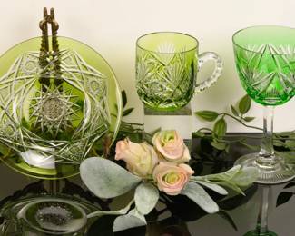 Green cut to clear glass