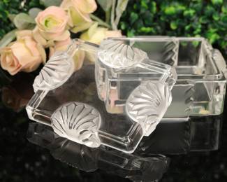 Lalique Corfu crystal dresser box