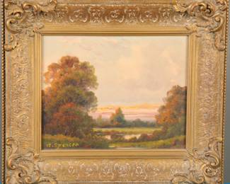 Augustus Spencer oil/canvas landscape painting 2/2