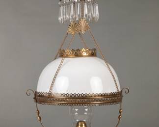 Victorian hanging parlor kerosene lamp