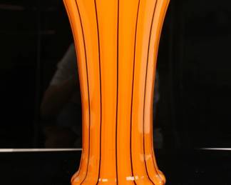 Loetz tango Art Deco striped glass vase