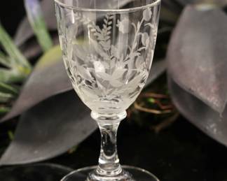 Antique etched cordial