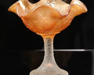 Carnival glass compote