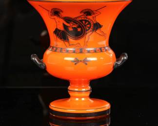 Loetz tango Art Deco glass Greek Urn Vase