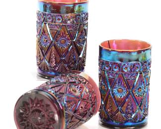 Carnival glass tumblers