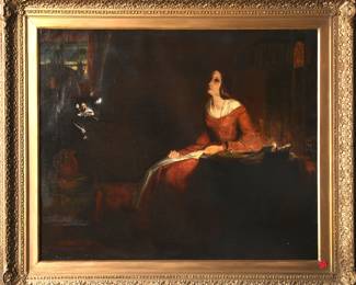 Richard Redgrave "The Sempstress" oil/canvas painting (Lost since its exhibition in 1844)