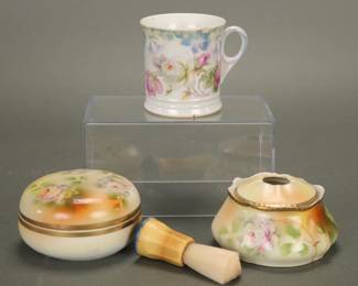 Porcelain shaving mug and dresser set
