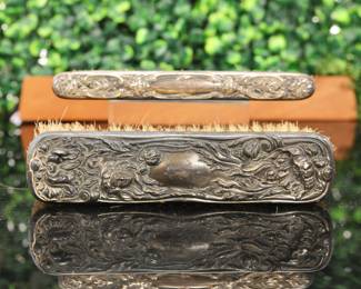Art Nouveau sterling silver brushes