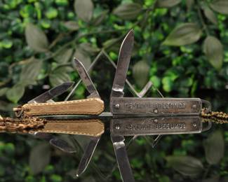 Gold plate and sterling silver pocket knives