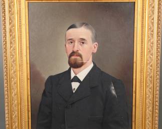 Attr. Jennett Collins portrait of a gentleman- oil/canvas painting