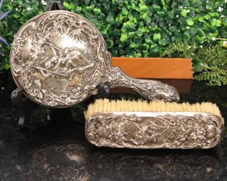 Foster & Bailey Lover's Swing Art Nouveau Sterling silver vanity set