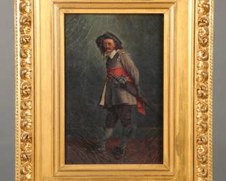 Alfred Duff oil/canvas painting of a Musketeer