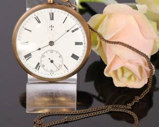 Gold Plated Elgin pocket watch & fob