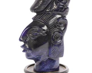 Lapis lazuli carved head