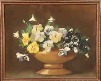 Pastel on paper Pansies still life drawing