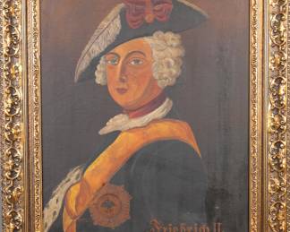 Folk Art Portrait of Frederick the Great- Prussian Emperor oil/canvas painting