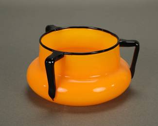 Loetz Tango Art Deco glass 3 handled vase