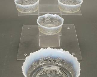 Opal glass salad bowl set