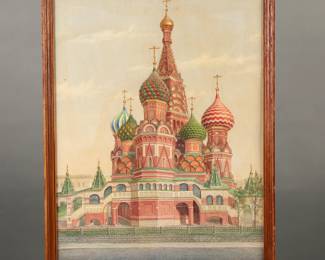 Russian watercolor painting