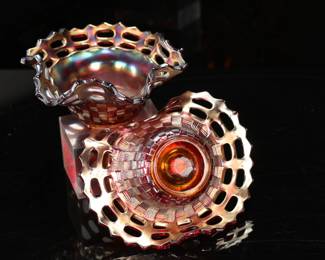 Carnival glass baskets