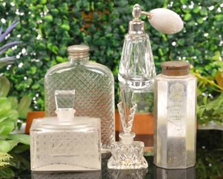 yardley of london and crystal/ glass perfume bottles group