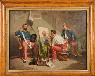 Attr. Hippolyte Bellangé French Soliders oil/canvas painting