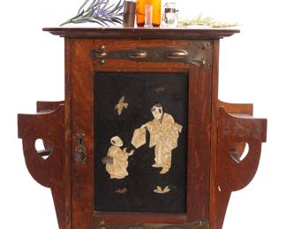 Arts & Crafts japanned medicine cabinet