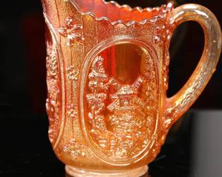 Carnival glass pitcher