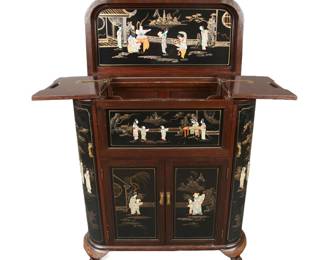 Art Deco Japanned Bar Cabinet