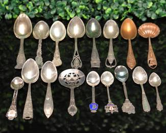 Lot of Sterling silver & copper souvenir spoons