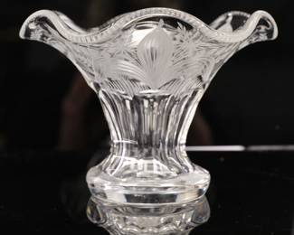 Cut/ etched glass vase