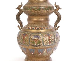 Chinese double-gourd cloisonné vase