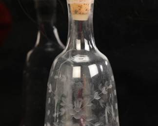 Etched glass decanter