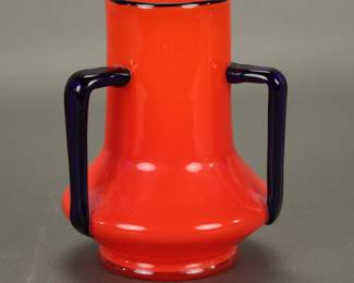 Loetz Tango 3 handle Art Deco glass vase