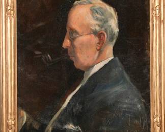 Jerome Uhl oil/board portrait of politician Harry Wilder Keyes