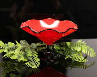 Loetz Art Deco ruffled compote