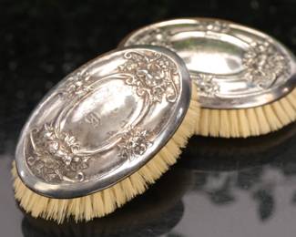 Art Nouveau Sterling silver brushes