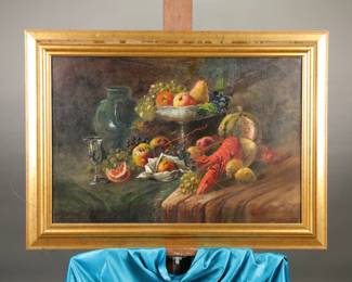 Hans Becker oil/canvas still life painting